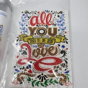 Set of 2 Mini Puzzle Set 150 Pcs Tube All You Need Is Love & Cat Window‎ Art